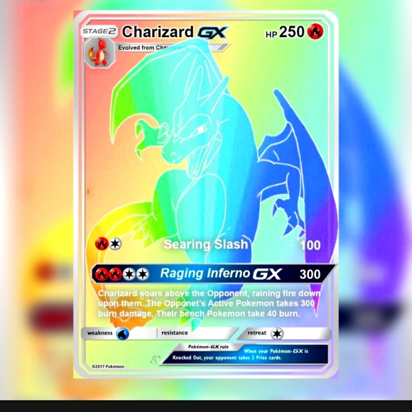 RARE RAINBOW CHARIZARD CARD - Picture 1 of 1